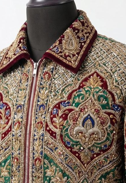Emerald embroidery detail